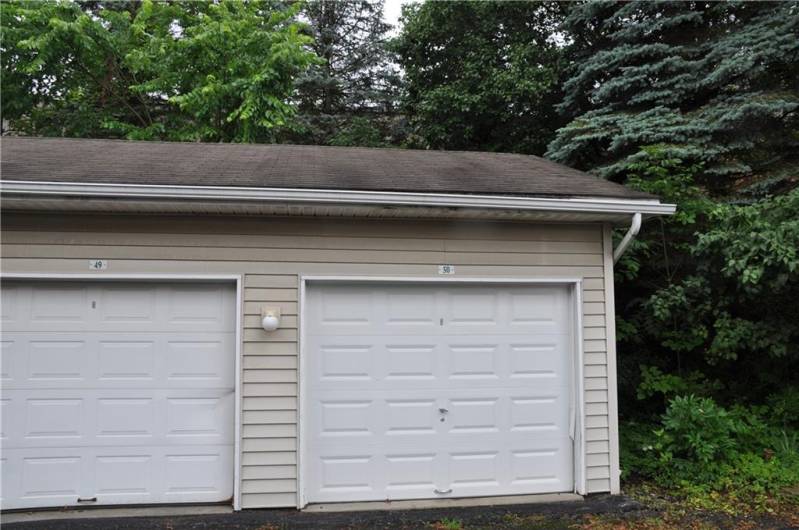 Garage #50 is directly across the driveway from your frontdoor.