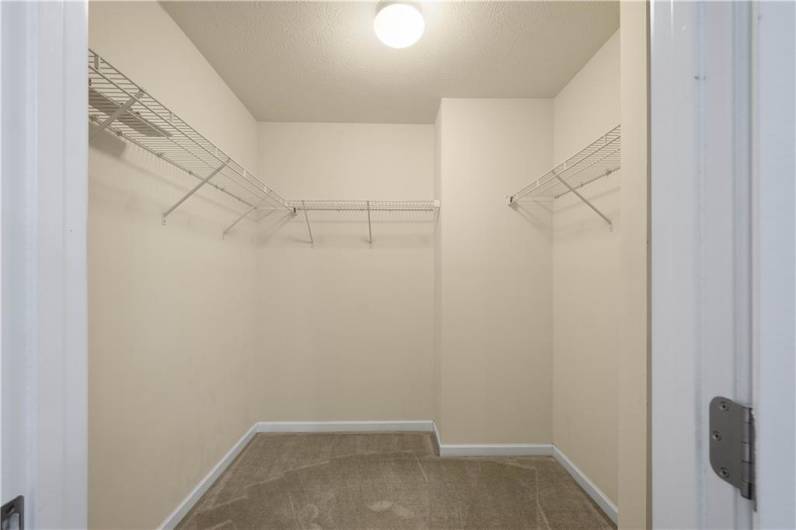 Full walk-in closet in the owner's bedroom suite