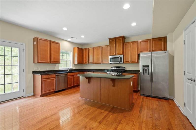 Beautiful hardwood floors throughout the kitchen and dining room areas!