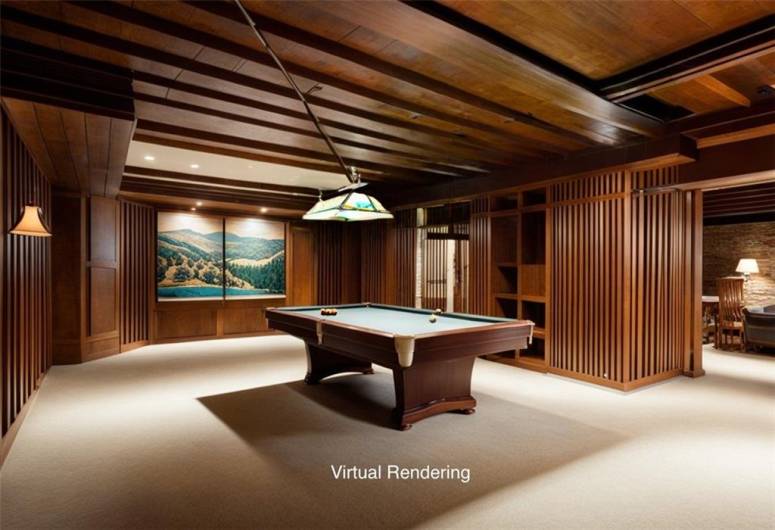 Virtual Rendering of Game Room/Pool Table Room