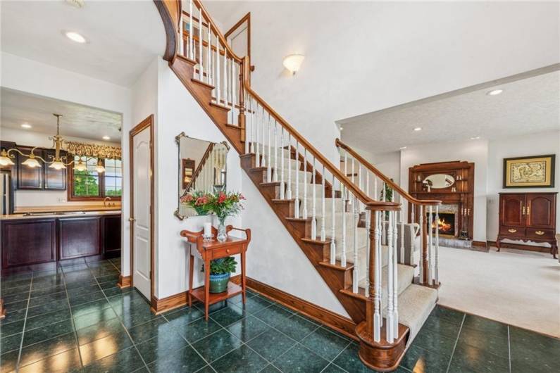 Grand Foyer with solid oak wood trim