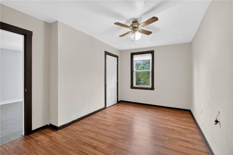 Upstairs you'll find 3 bedrooms.  One bedroom is captive, but provides plenty of space for a huge closet or office!