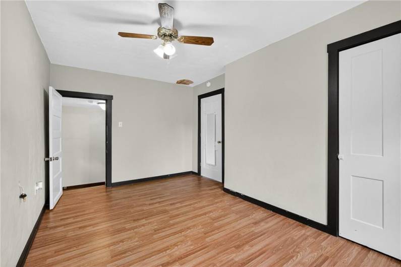 Upstairs you'll find 3 bedrooms.  One bedroom is captive, but provides plenty of space for a huge closet or office!