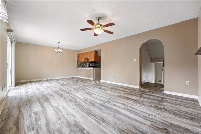 Living room/Dining room combo.