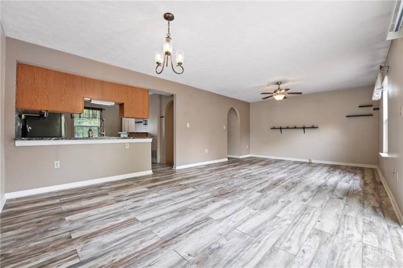 Living room/Dining room combo.