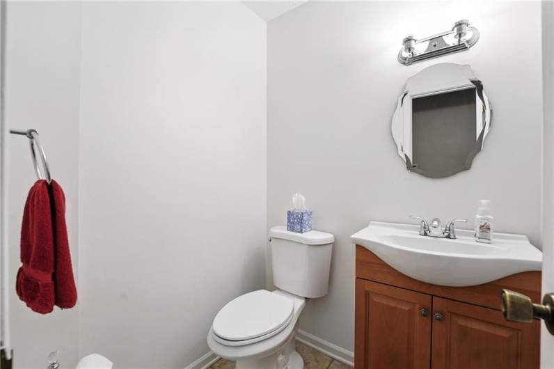 Partial bath located on the main floor.