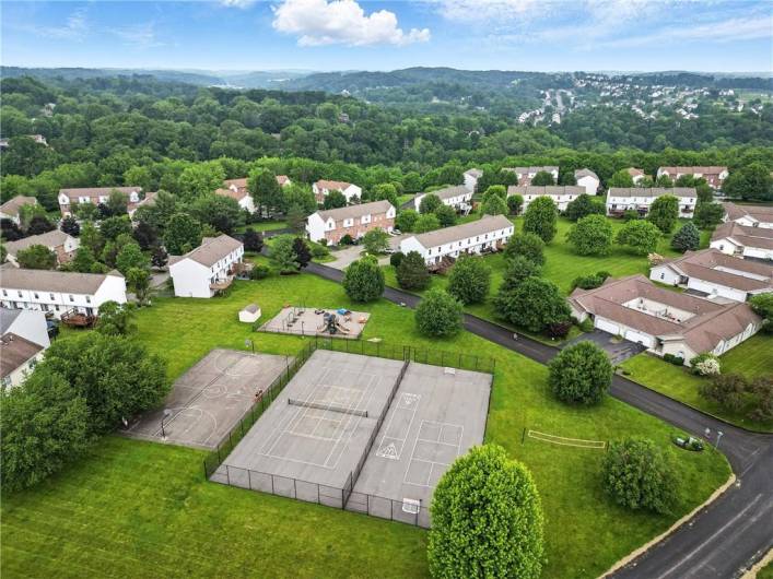 The playground, basketball court and pickleball courts are open to residents.