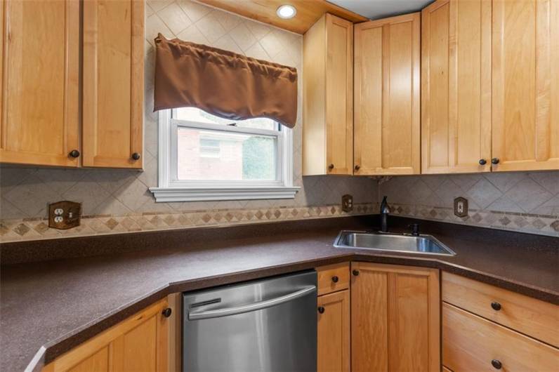 Tall cabinets offer lots of space.