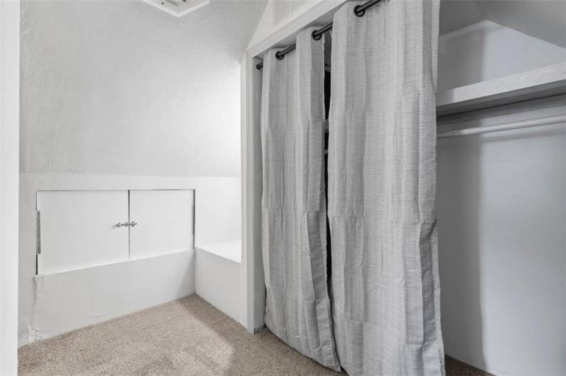One of two closets in the upstairs bedroom.