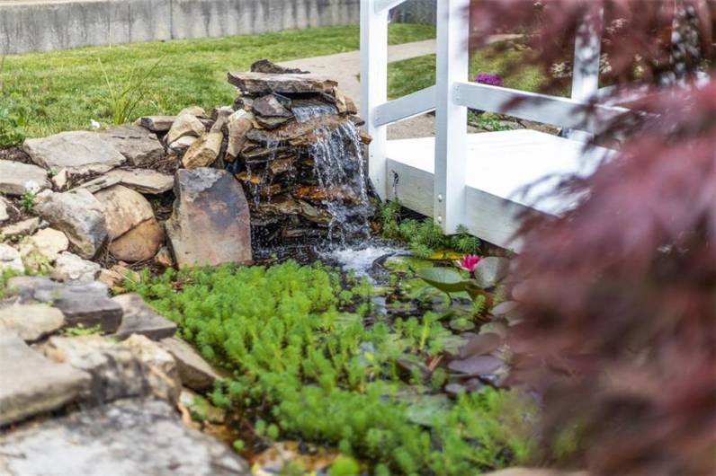 One of two water features on the property.