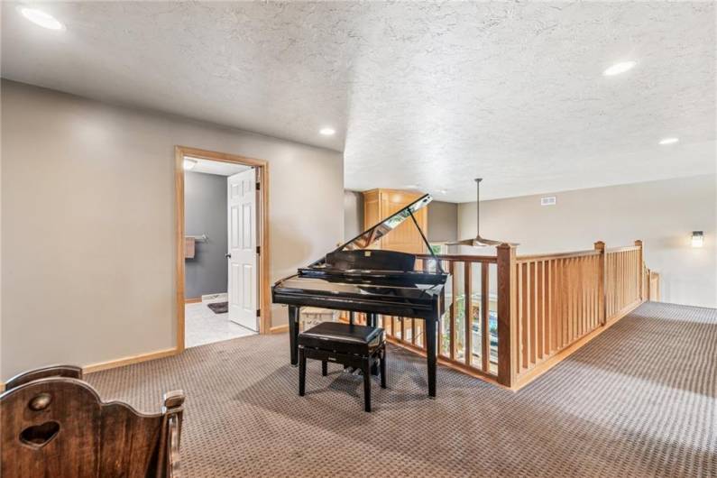 overlooking living room area