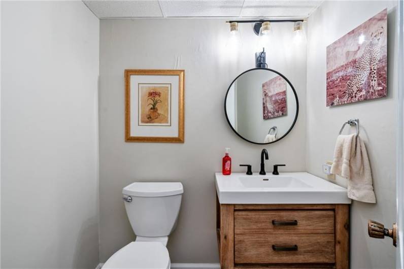 Lower level half bath