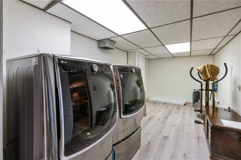 Huge area for laundry and storage is approximately 40 foot long