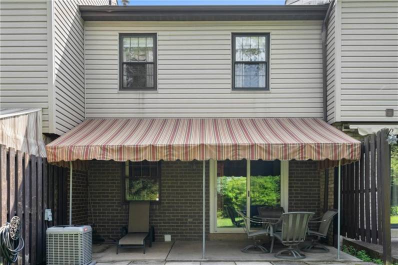 Semi-private patio.