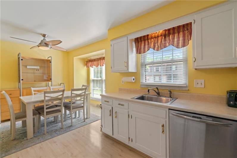 Kitchen with abundant natural light.