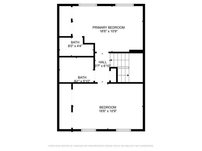 Floor plan for the upper level.