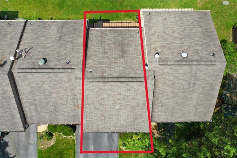 Aerial view of the townhouse.