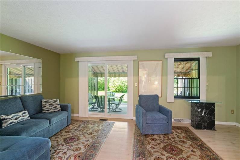 Living room looking toward the patio.