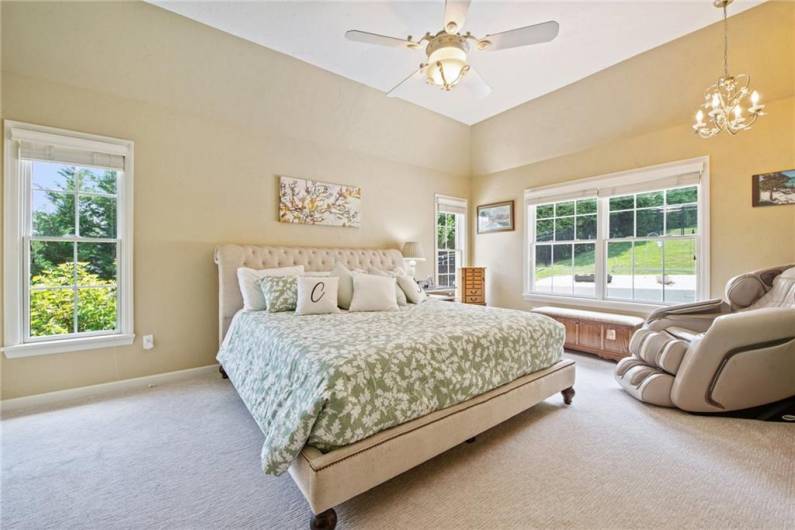 The spacious primary suite is a true retreat, featuring a luxurious ensuite bath designed for relaxation, beautiful glass shower, dual sink area and two walk in closets!