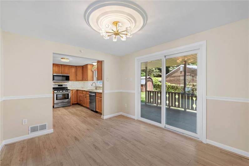 The dining room is perfect for family meals