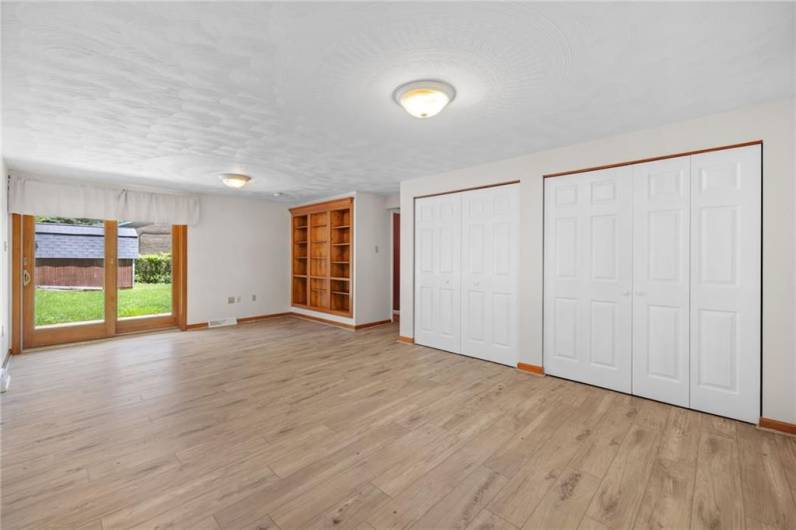 View of family room without staging.