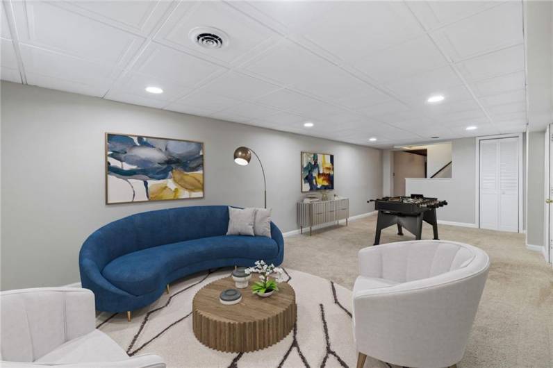 Awesome game room for lounging and entertaining.