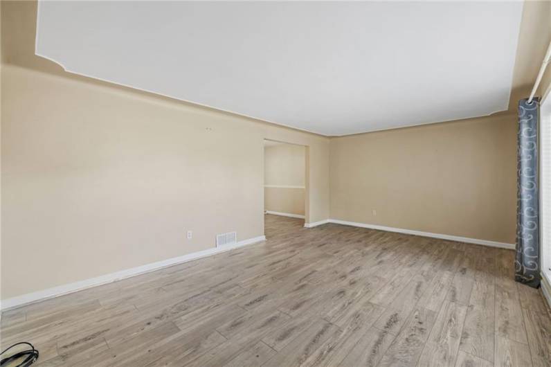 Living room view without staging.