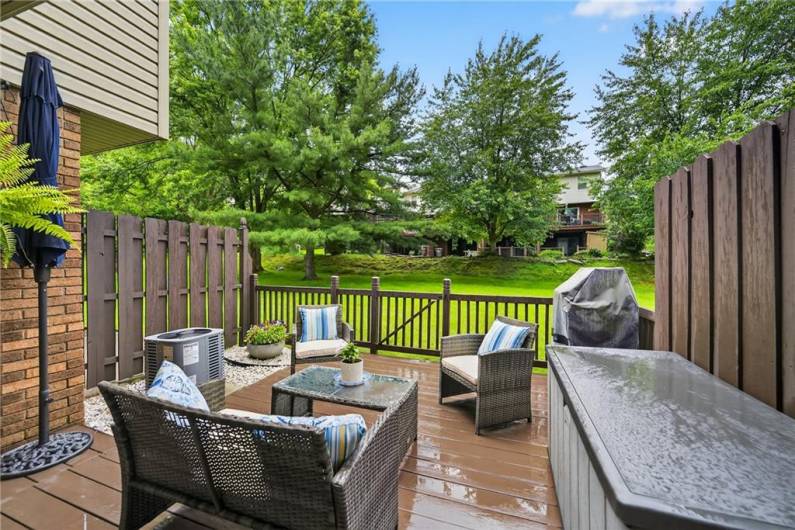 Semi private deck for enjoying summer nights