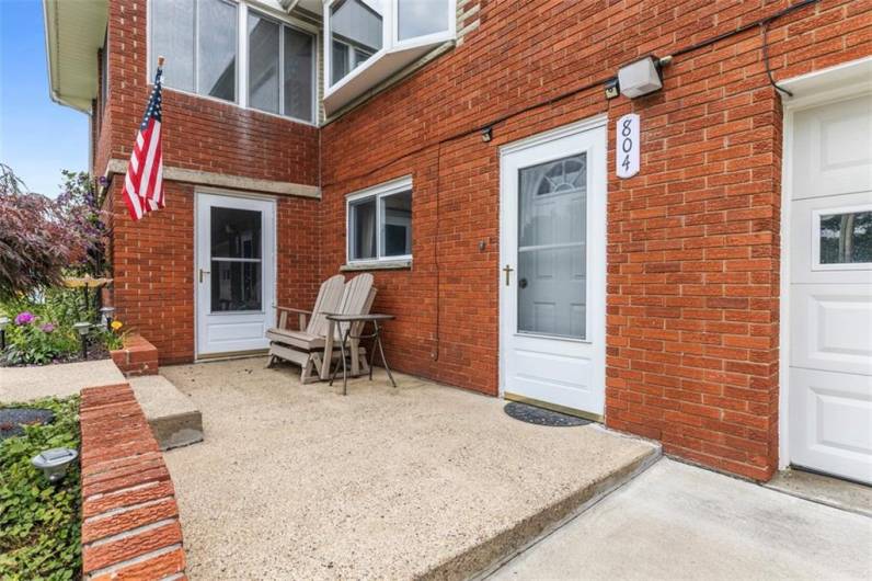 Patio in front of the house