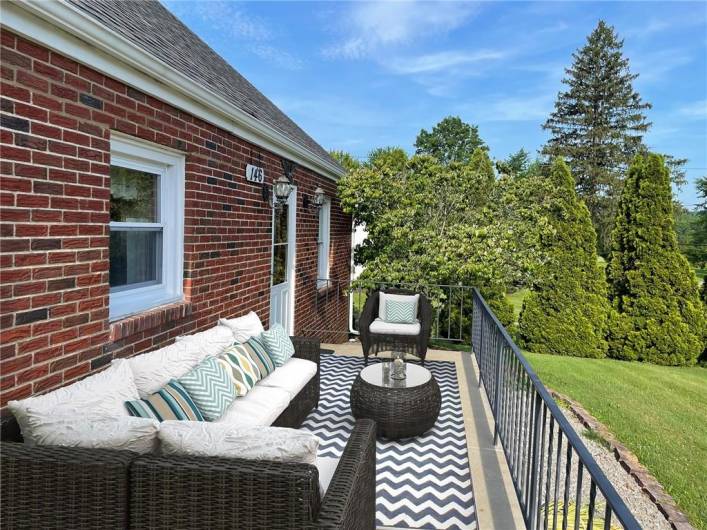 Front porch with virtual staging