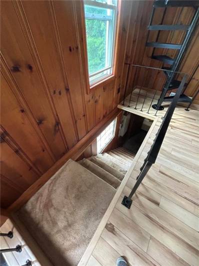 Stairs to upstairs and downstairs.