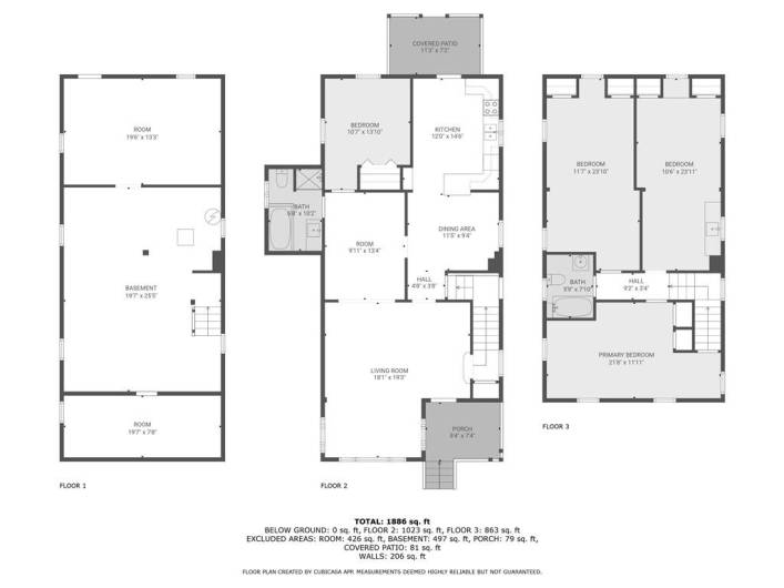 Floor Plan - all three levels