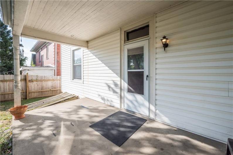 Back porch and entrance to apartment 2.