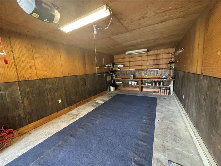 One car garage attached to home
