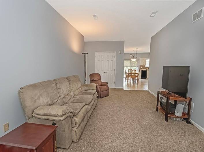 Effortless flow from room to room.  Nice sized living room.