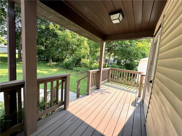 spacious back porch