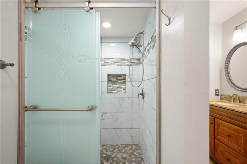 Newly added tile shower!