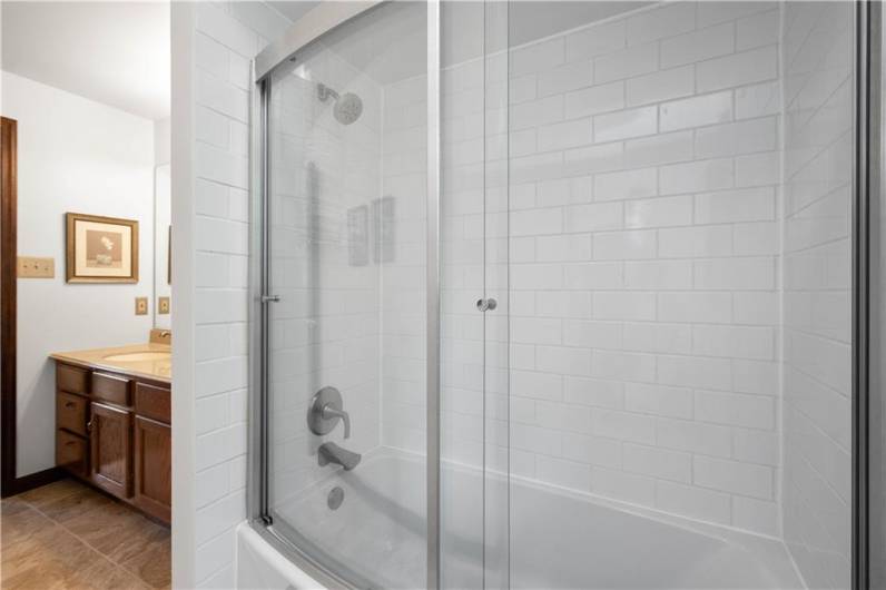 New shower added to the full hallway bathroom!