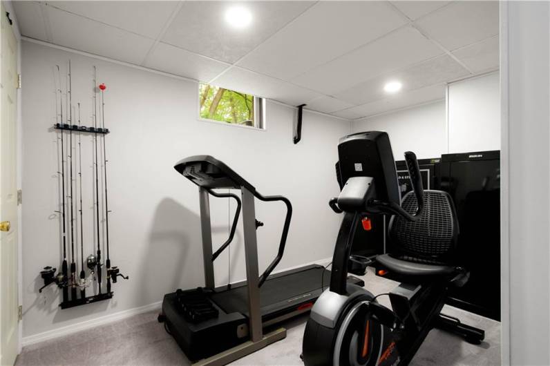 Additional flex space located off of the finished game room! Perfect home office, gym, kids play room, etc!