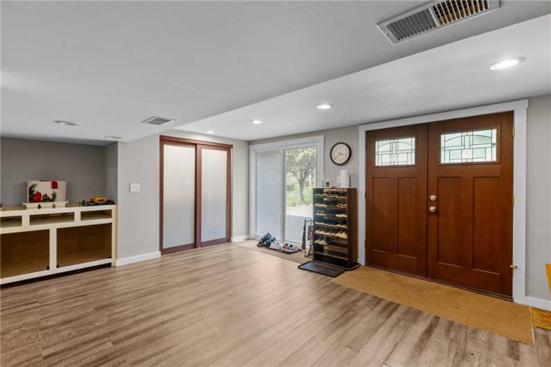 This verfy large gameroom has more storage than you would ever need! Double doors lead directly to the back yard.