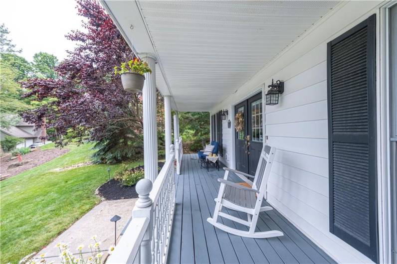 Cozy, extra-wide front porch