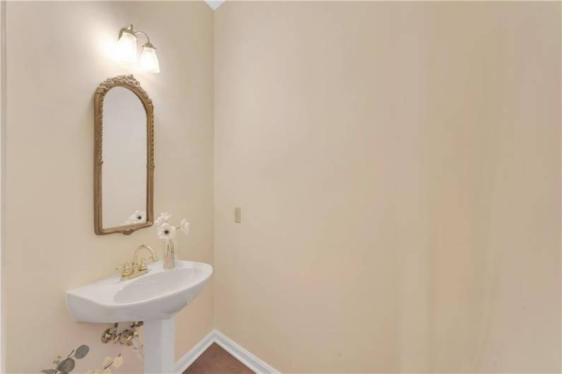 The main floor of this house also includes a powder room.