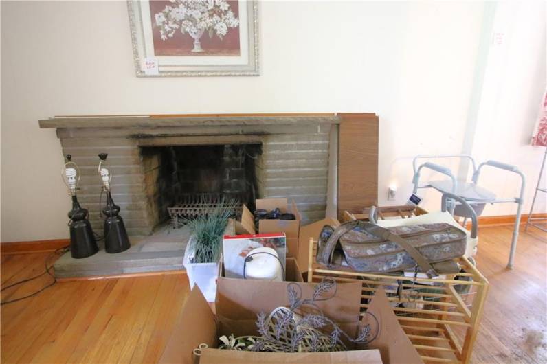 Close up of Stone Wood Burning Fireplace