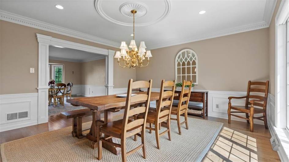 Wow! The attention to detail in this generously sized prestigous dining room