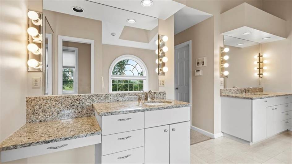 Primary owners ensuite perfectly laid out with his and hers vanities