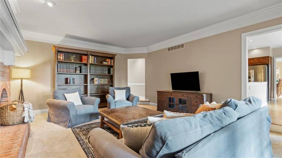 Family room open to the kitchen