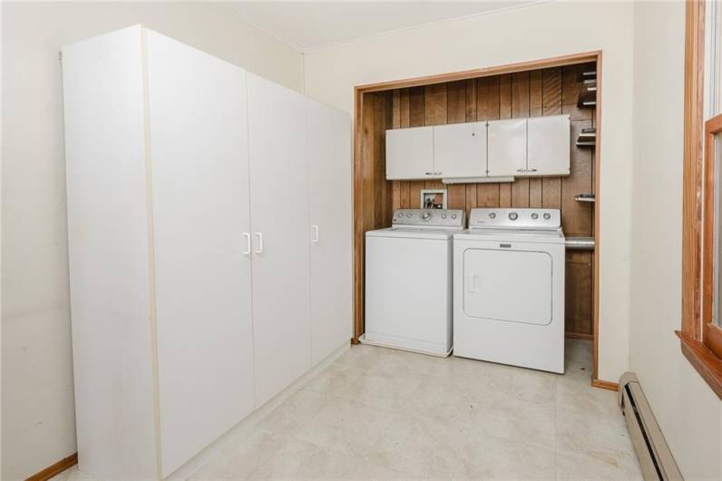Laundry Room with storage closets