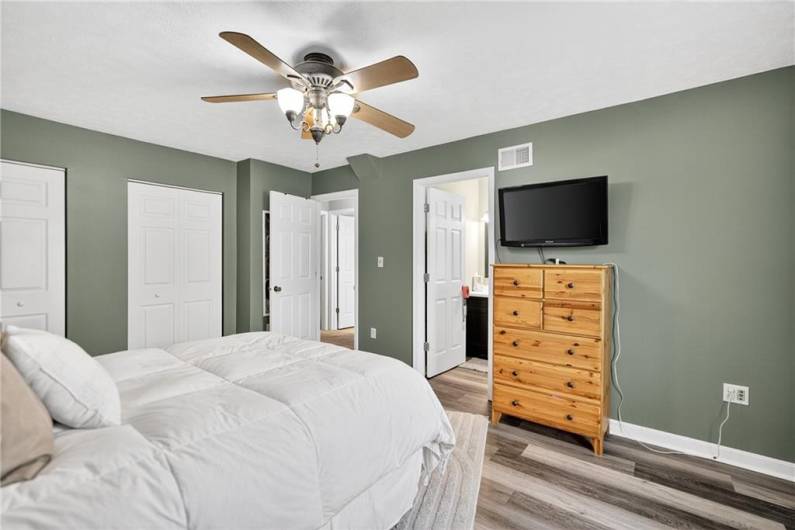 Another shot of the primary bedroom and those double closets!