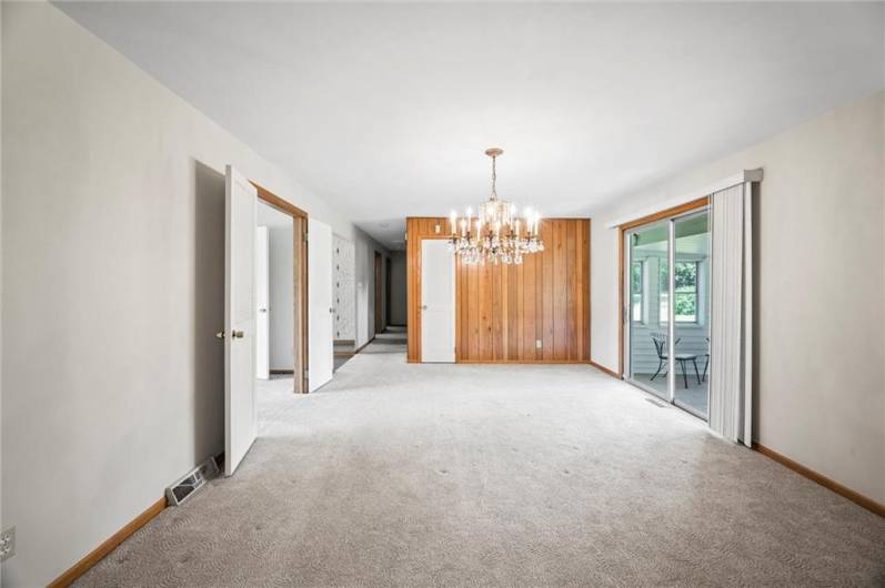 Flexible space that can be a family room or formal dining