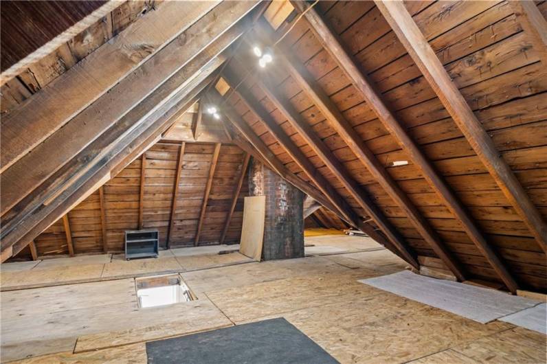 pull down stairs to attic space for additional storage